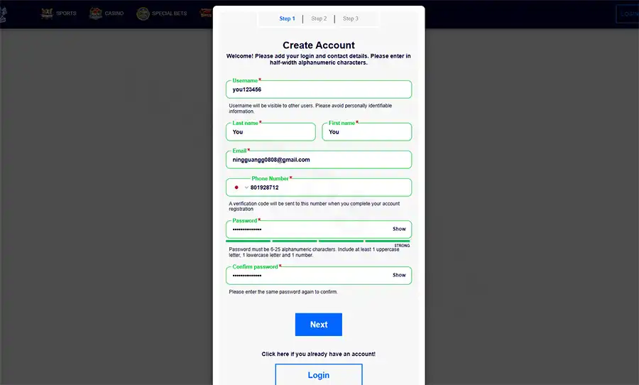 You’ll need to provide some basic information