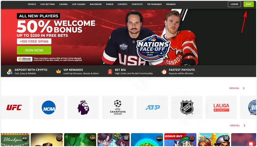 Click Join to login your account